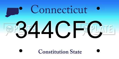 344CFC Connecticut License Plate