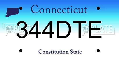 344DTE Connecticut License Plate