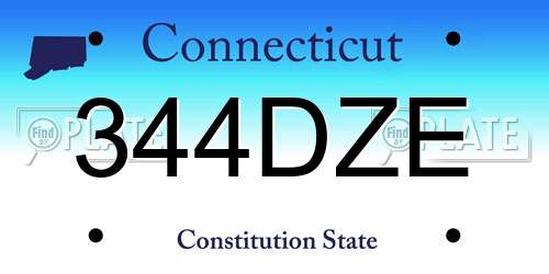 344DZE Connecticut License Plate