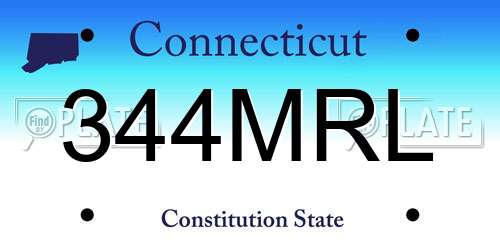 344MRL Connecticut License Plate