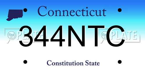 344NTC Connecticut License Plate