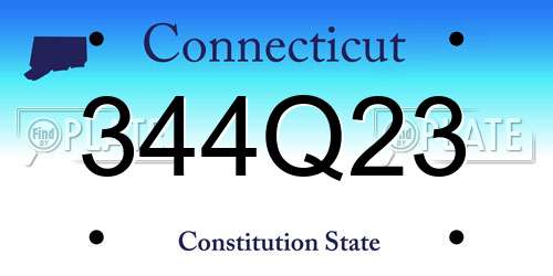 344Q23 Connecticut License Plate