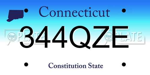 344QZE Connecticut License Plate