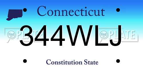 344WLJ Connecticut License Plate
