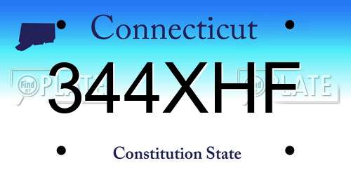 344XHF Connecticut License Plate