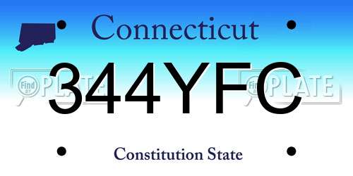 344YFC Connecticut License Plate