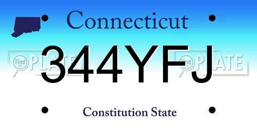 344YFJ Connecticut License Plate