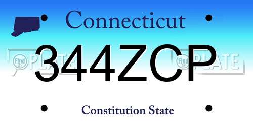 344ZCP Connecticut License Plate