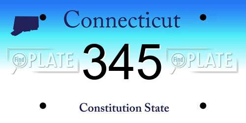 345 Connecticut License Plate