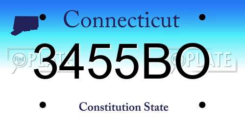 3455BO Connecticut License Plate