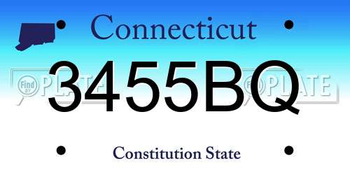 3455BQ Connecticut License Plate