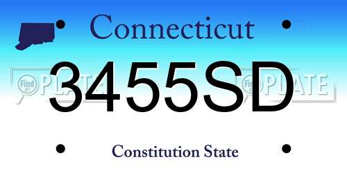 3455SD Connecticut License Plate