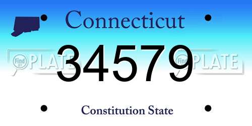 34579 Connecticut License Plate