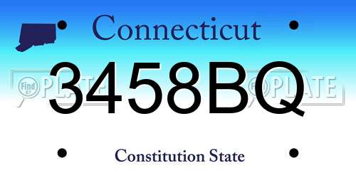 3458BQ Connecticut License Plate