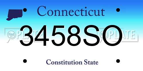 3458SO Connecticut License Plate