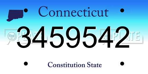 3459542 Connecticut License Plate
