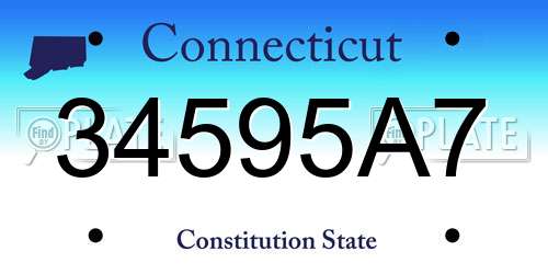 34595A7 Connecticut License Plate