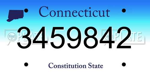 3459842 Connecticut License Plate