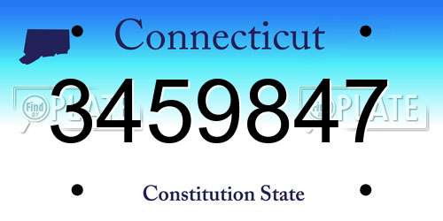 3459847 Connecticut License Plate