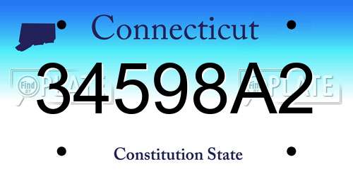 34598A2 Connecticut License Plate