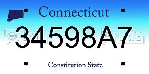 34598A7 Connecticut License Plate