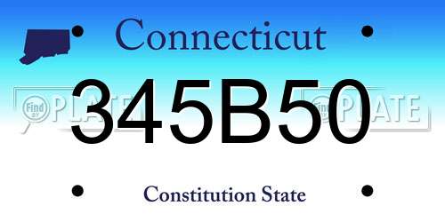 345B50 Connecticut License Plate