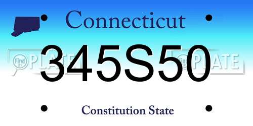 345S50 Connecticut License Plate
