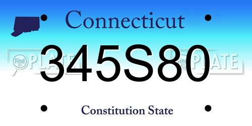 345S80 Connecticut License Plate