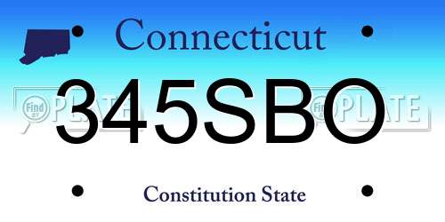 345SBO Connecticut License Plate