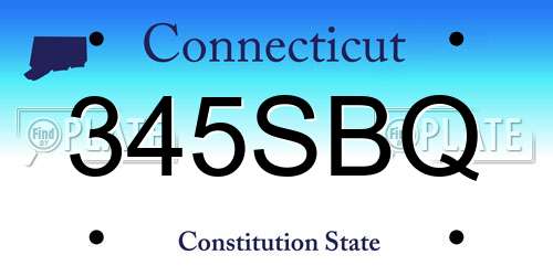 345SBQ Connecticut License Plate