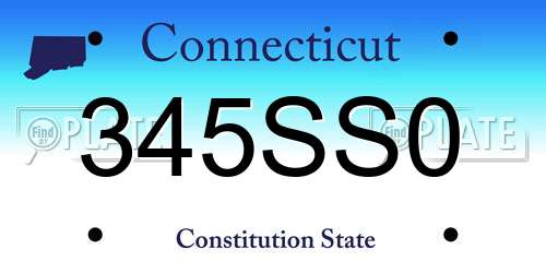 345SS0 Connecticut License Plate