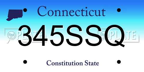 345SSQ Connecticut License Plate