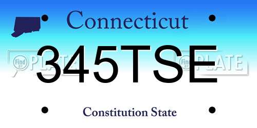 345TSE Connecticut License Plate