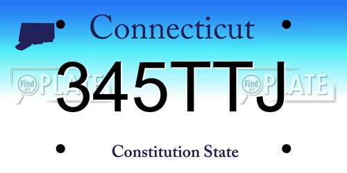 345TTJ Connecticut License Plate