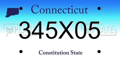 345X05 Connecticut License Plate