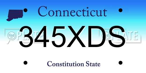 345XDS Connecticut License Plate