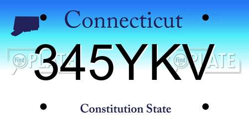 345YKV Connecticut License Plate