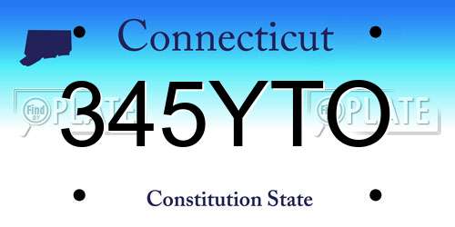 345YTO Connecticut License Plate