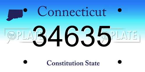 34635 Connecticut License Plate