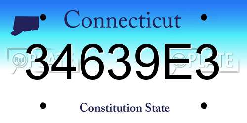 34639E3 Connecticut License Plate