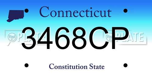 3468CP Connecticut License Plate
