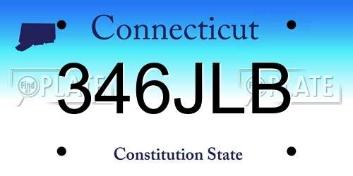 346JLB Connecticut License Plate