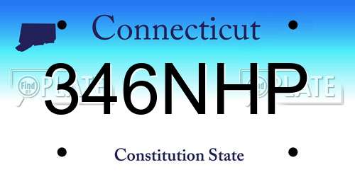 346NHP Connecticut License Plate