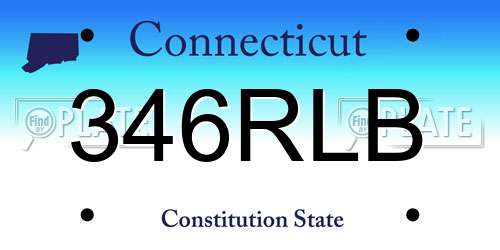 346RLB Connecticut License Plate