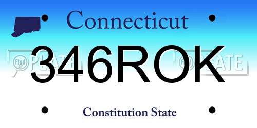 346ROK Connecticut License Plate