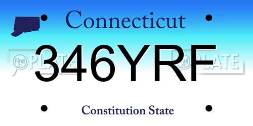 346YRF Connecticut License Plate