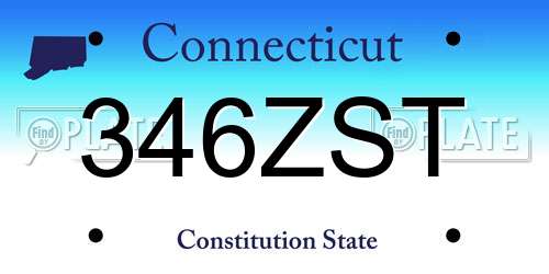 346ZST Connecticut License Plate