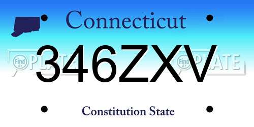 346ZXV Connecticut License Plate
