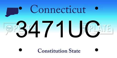 3471UC Connecticut License Plate