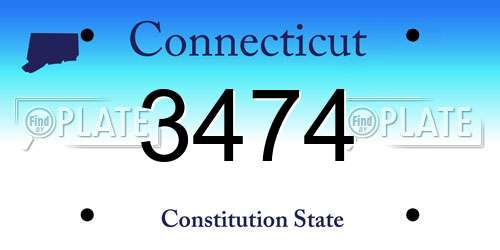 3474 Connecticut License Plate